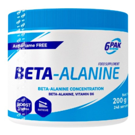 6 PAK Nutrition Beta alanine 200 gr.