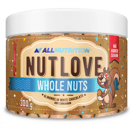 Allnutrition Nutlove Whole Nuts 300 gr. Almonds In White Chocolate and Cinnamon