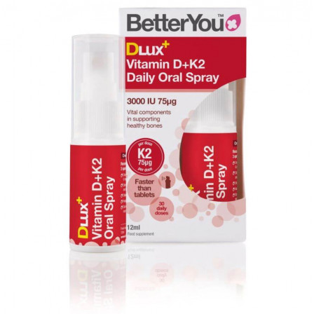 BetterYou DLux Vitamin D+K2 Daily Oral Spray 12 ml.