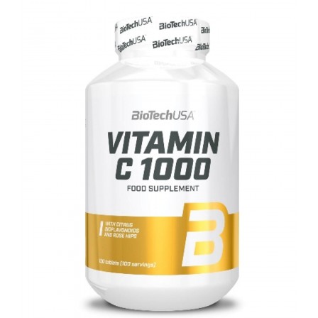 Biotech USA Vitamin C 1000 + Rose Hips and Bioflavonoids 100 tabs.