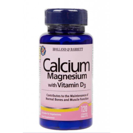 Holland and Barrett Calcium and Magnesium with Vitamin D3 120 tabs.