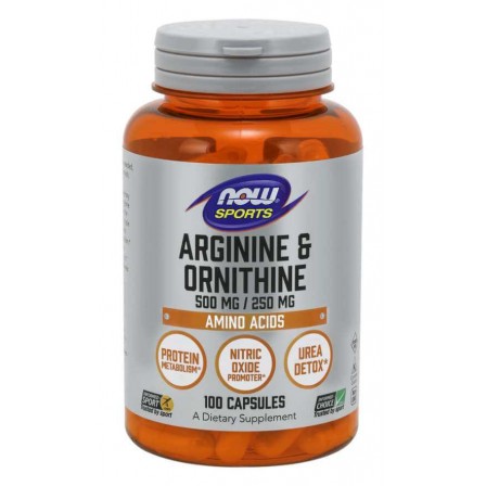 NOW Foods Arginine and Ornithine 500/250 mg. 100 caps.