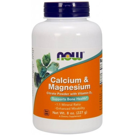 NOW Foods Calcium and Magnesium Citrate Powder with Vitamin D3 227 gr.