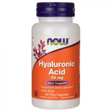 NOW Foods Hyaluronic Acid with MSM 50 mg 60 veg caps.