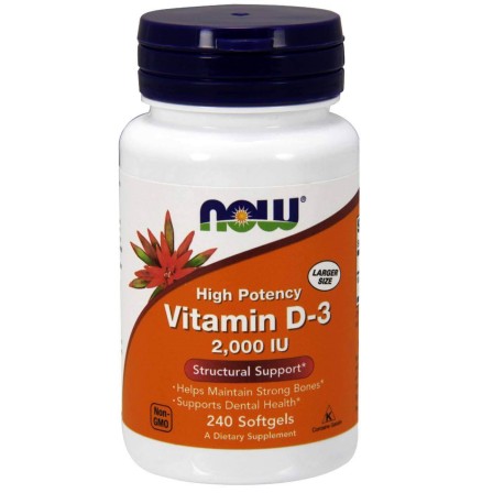 NOW Foods Vitamin D-3 2000 IU 240 softgels