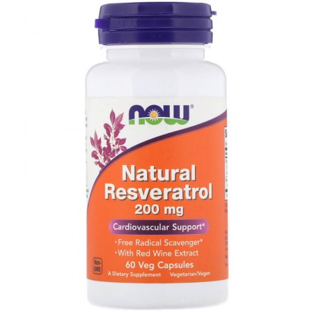 Now Foods Natural Resveratrol 200mg 60 veg caps.