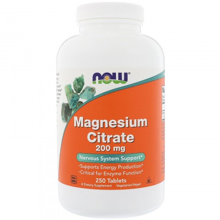 NOW Foods Magnesium Citrate 200mg 250 tabs.