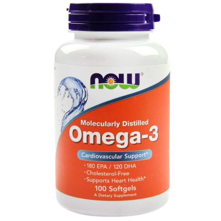 NOW Foods Omega 3 Molecularly Distilled 100 softgels