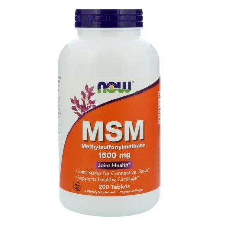 NOW Foods MSM Methylsulfonylmethane 1500mg 200 tabs.