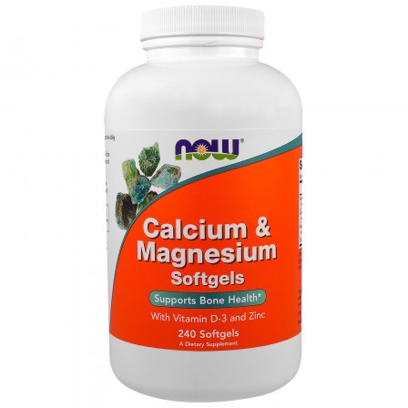 NOW Foods Calcium and Magnesium with vitamin D3 and Zinc 240 softgels