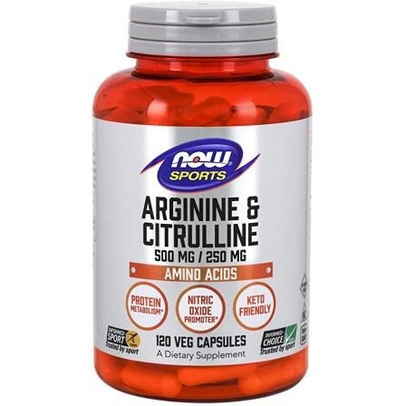 NOW Foods Arginine & Citrulline 120 Veg Capsules