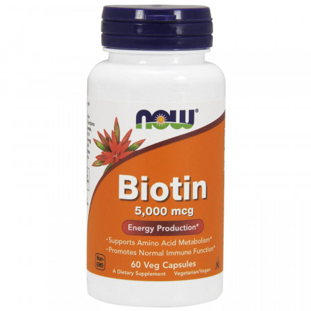 NOW Foods Biotin 5 mg (500 mcg) 60 veg caps.