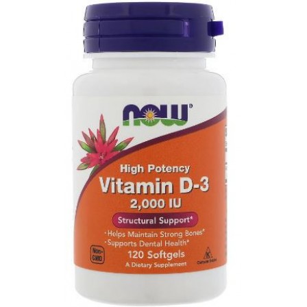 NOW Foods Vitamin D-3 2000 IU 120 softgels