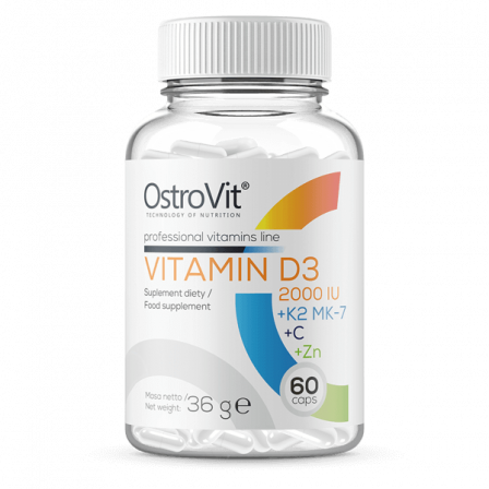 Ostrovit Vitamin D3 2000 + K2 + Vitamin C + Zinc 60 caps.