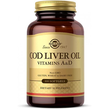 Solgar Cod Liver Oil Vitamins A and D 100 Softgels