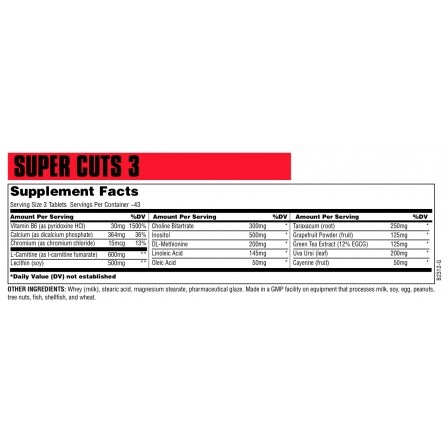 Universal Nutrition Super Cuts 3 130 tabs.